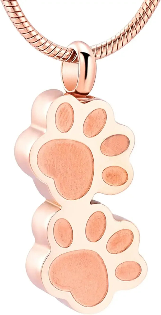 Pet Ashes Necklace Claw Print Commemorative Pendant Box