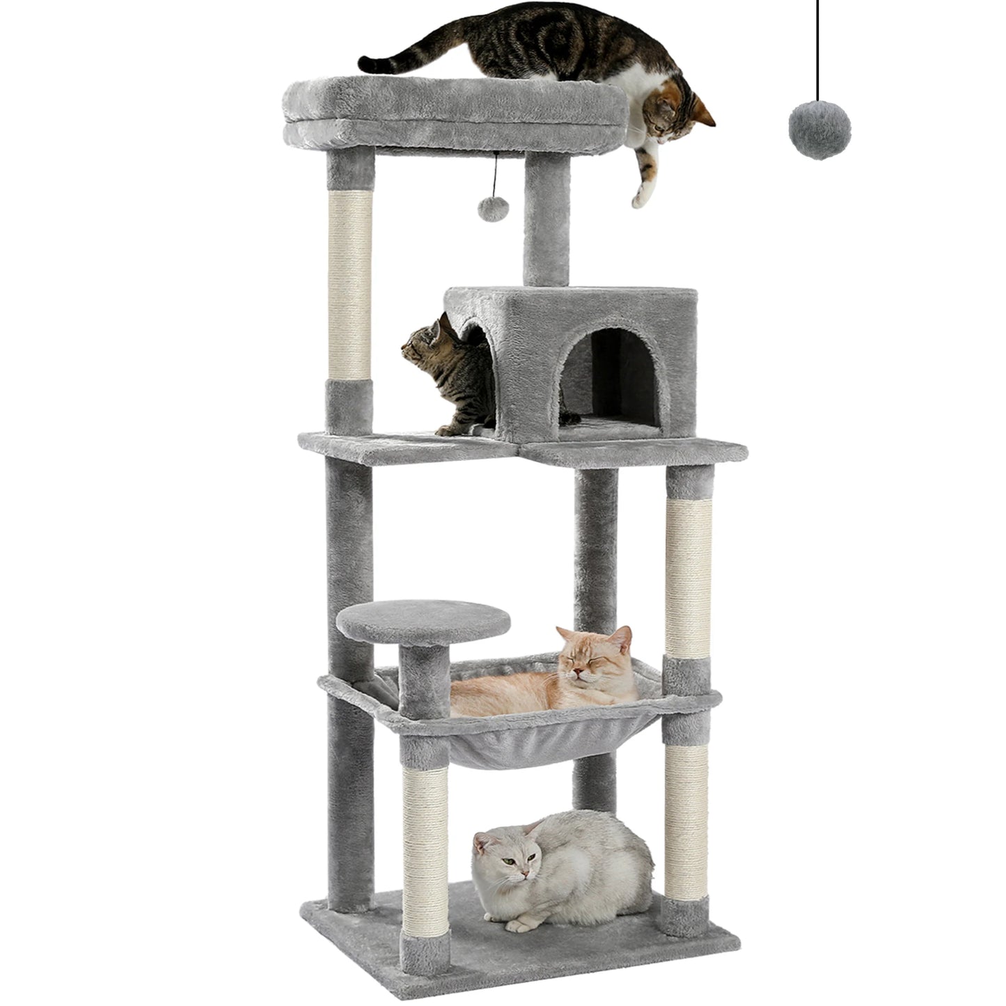 Five Tier Cat Tree With Scratching Posts Indoor Hammock