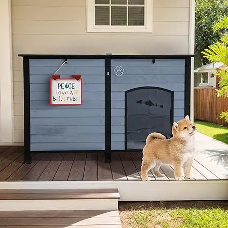 Outdoor Dog House With Iron Frame For Indoor Outdoor Use