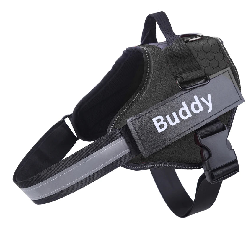 Personalized No Pull Reflective Dog Harness Adjustable ID