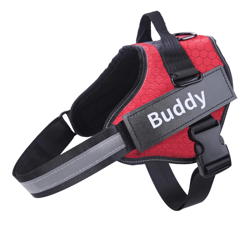 Personalized No Pull Reflective Dog Harness Adjustable ID
