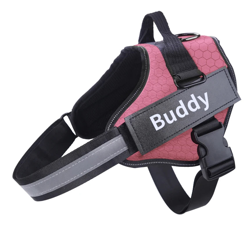 Personalized No Pull Reflective Dog Harness Adjustable ID