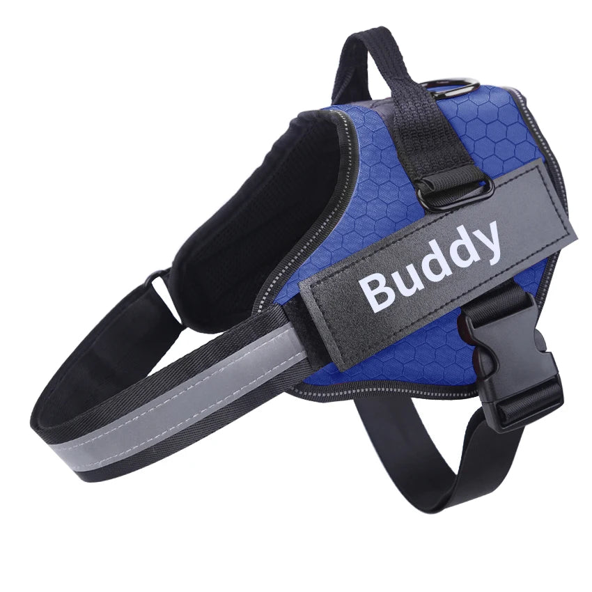 Personalized No Pull Reflective Dog Harness Adjustable ID