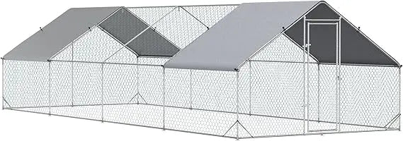Large Metal Chicken Coop Walk In Fence With UV Cover