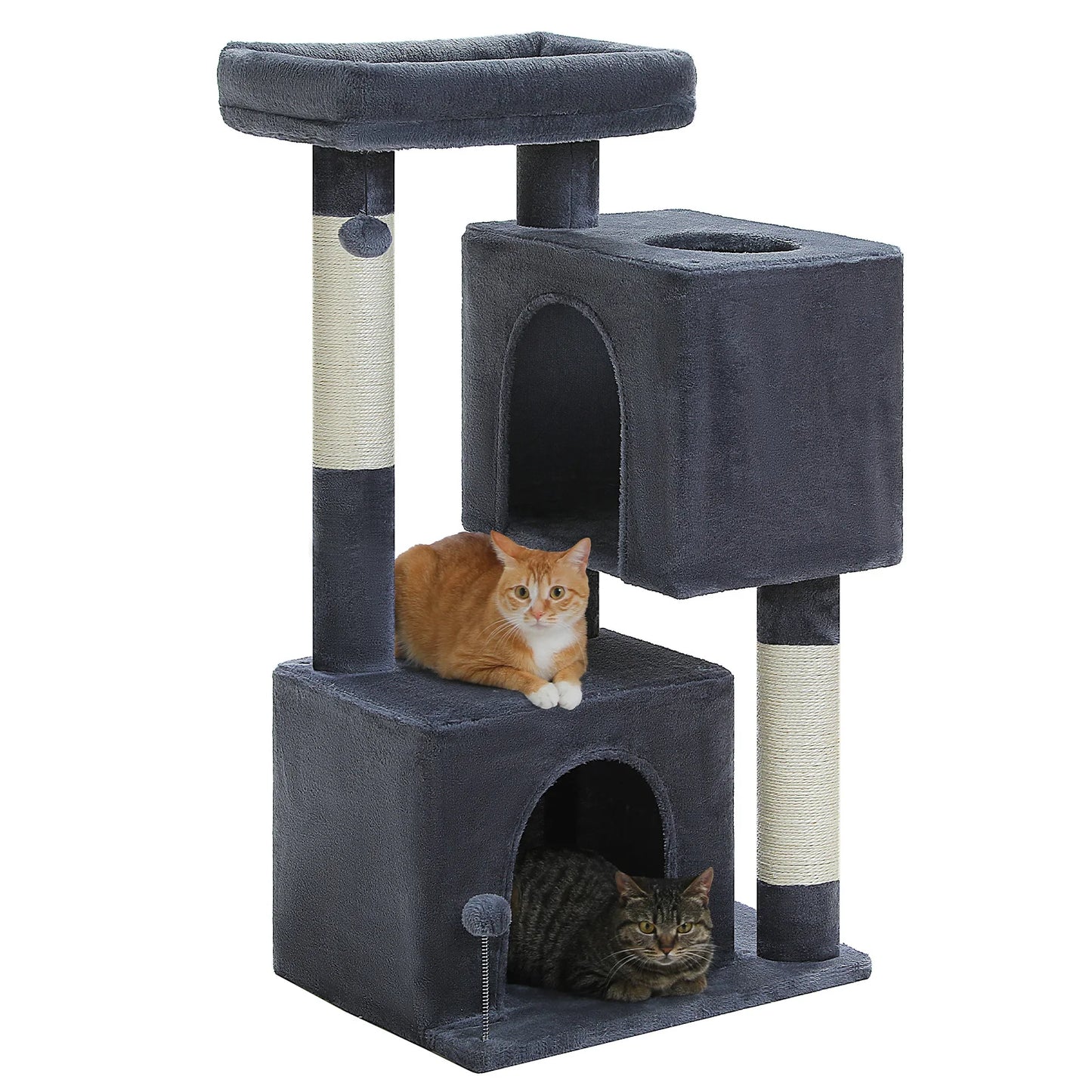 Multi Level Cat Tree With Two Condos And Scratching Posts