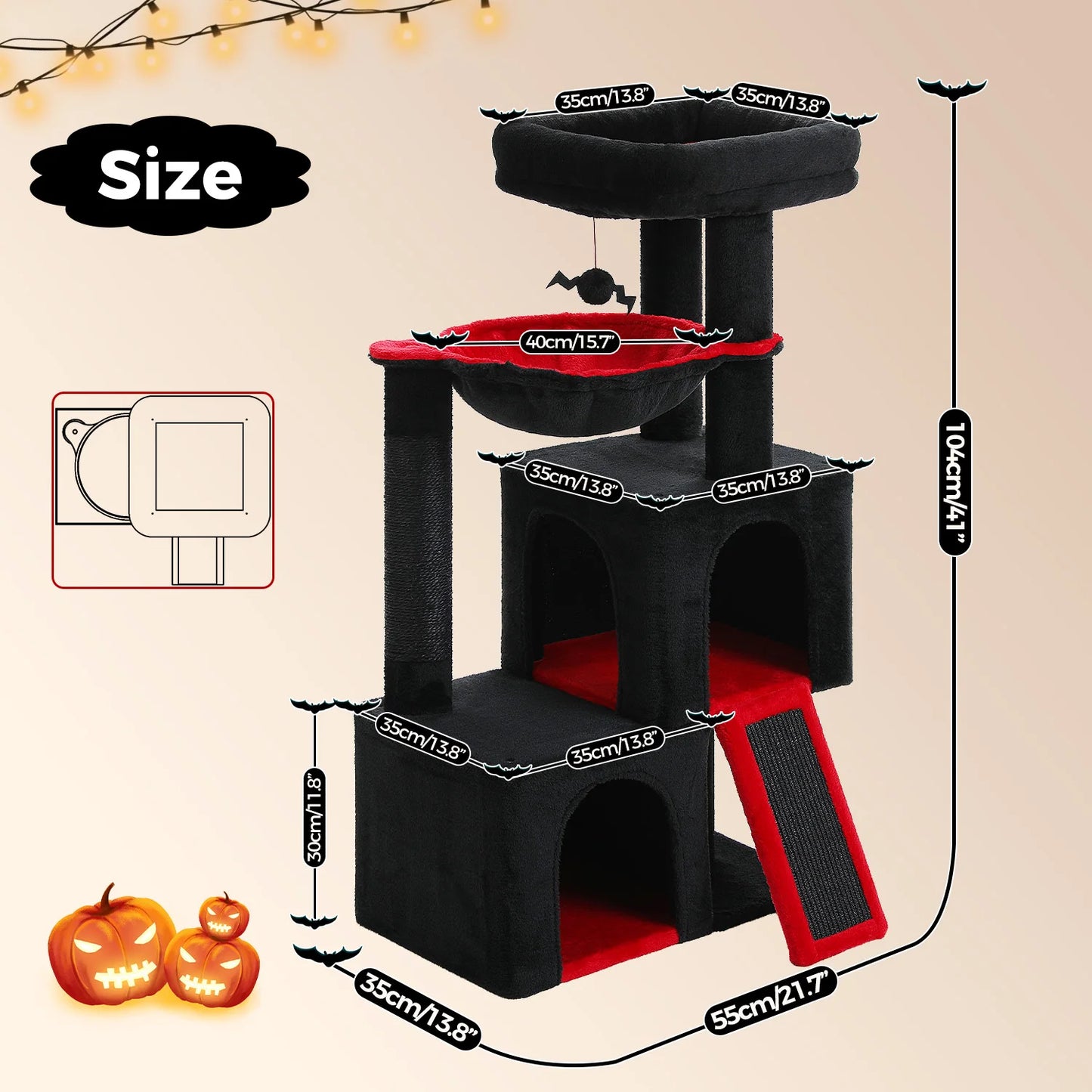 Large Cat Tree For Indoor Cats Multi Level Tower Condos