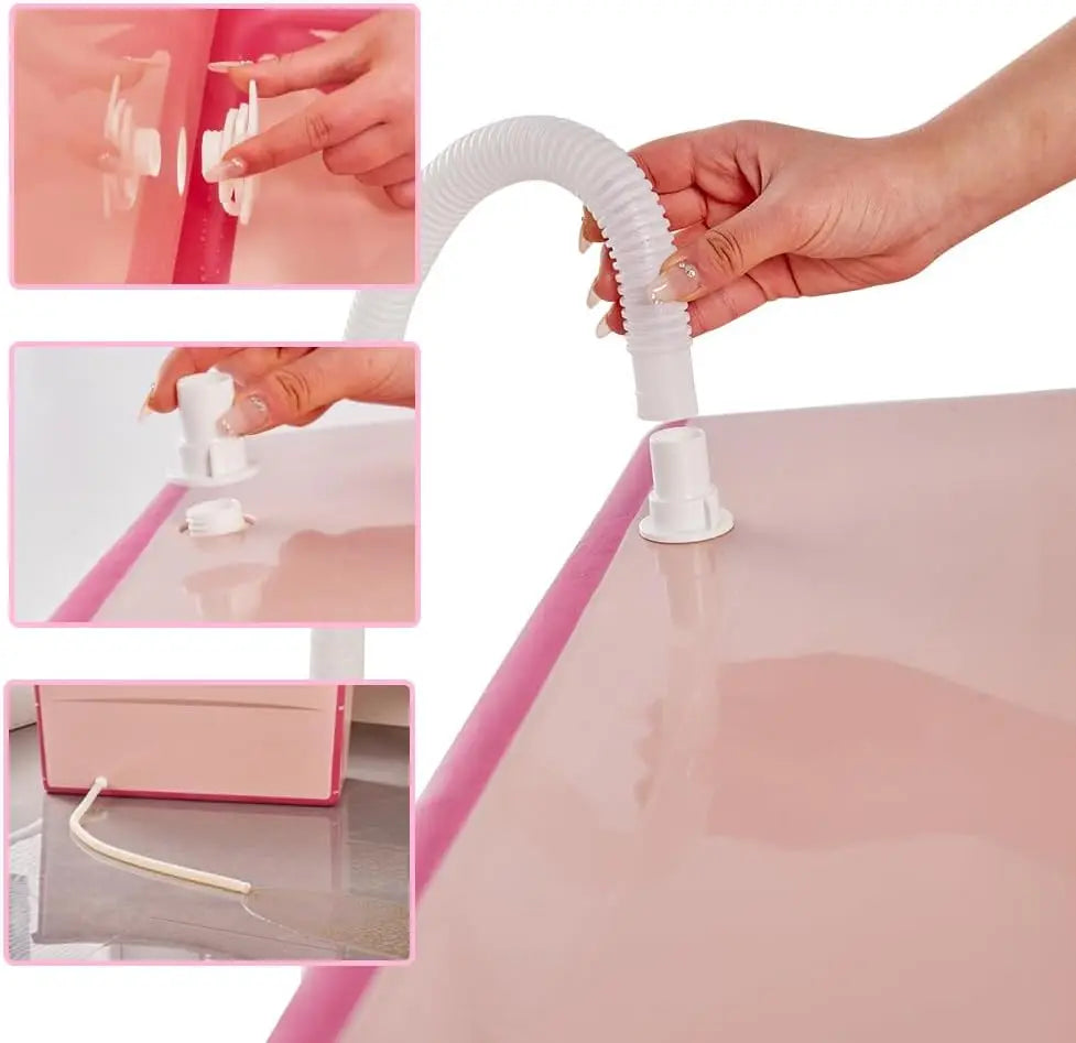 Foldable Dog Bathtub for Large Dogs 48.4 Gal Portable Wash