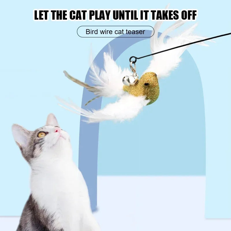 Pet Head Rod Wire Cat Toys Teaser Replaceable Head