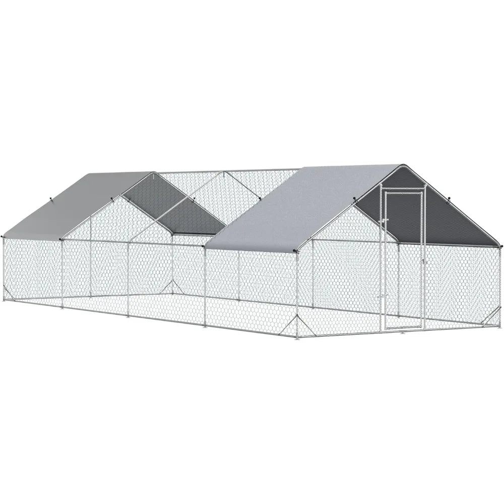Large Metal Chicken Coop Walk In Fence With UV Cover
