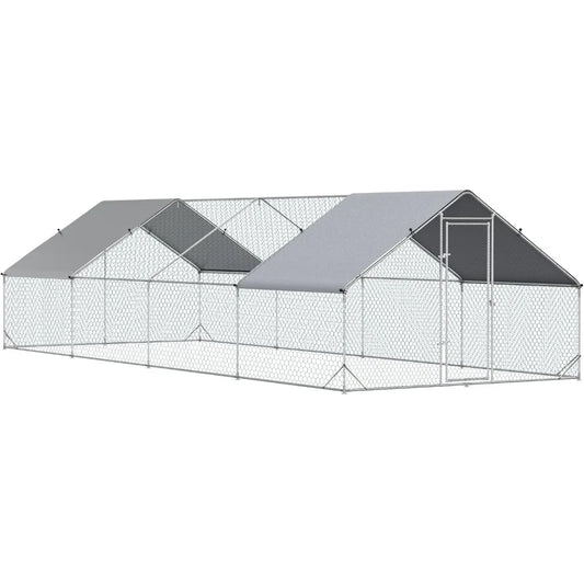 Large Metal Chicken Coop Walk In Fence With UV Cover