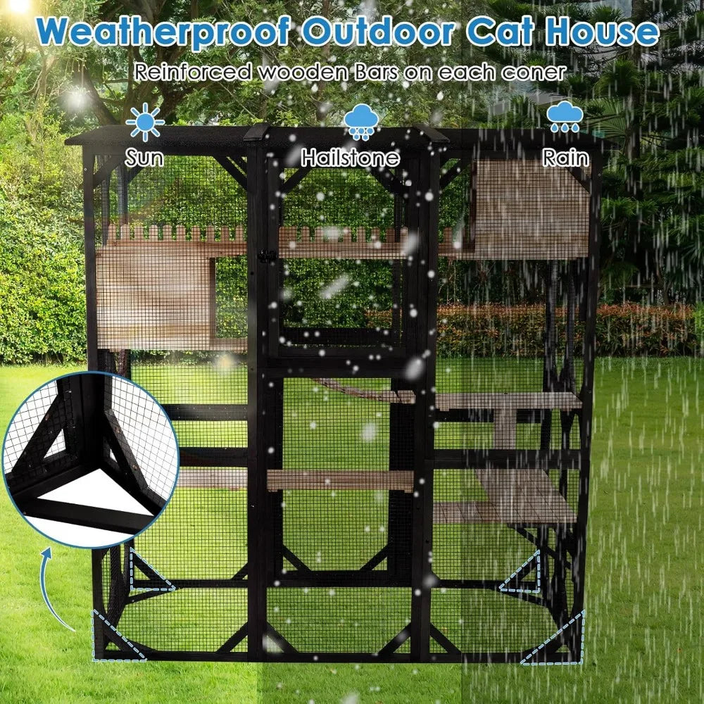 71 Inch Cat Enclosure Catio With Walk In Access For Cats