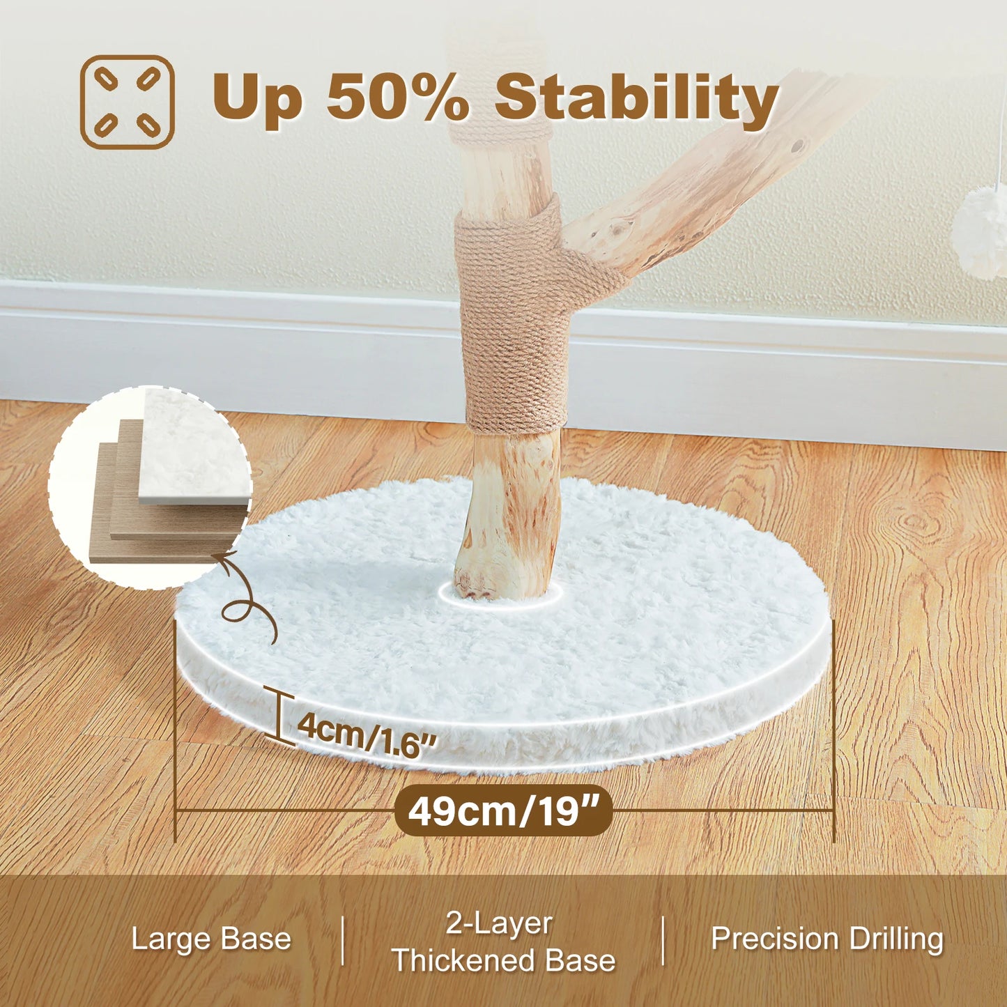 Flower Cat Tree Modern Wood Tower With Scratching Perches