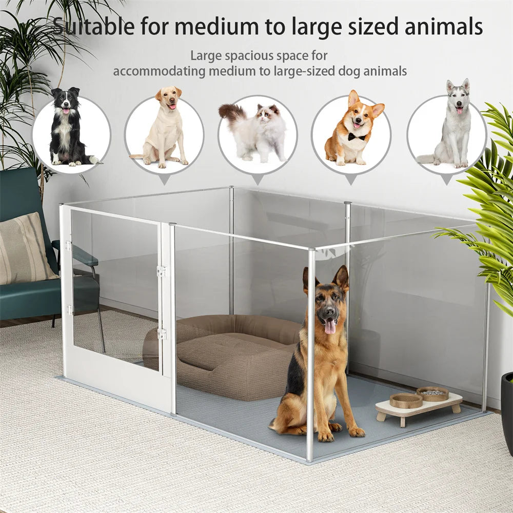 Heavy Duty Large Acrylic Dog Playpen With Waterproof Pad