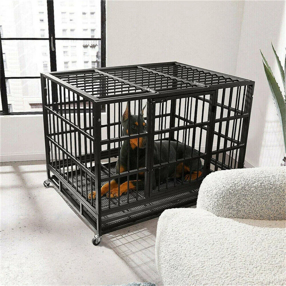 XXL Heavy Duty Dog Crate Tear Resistant Playpen Square Tube