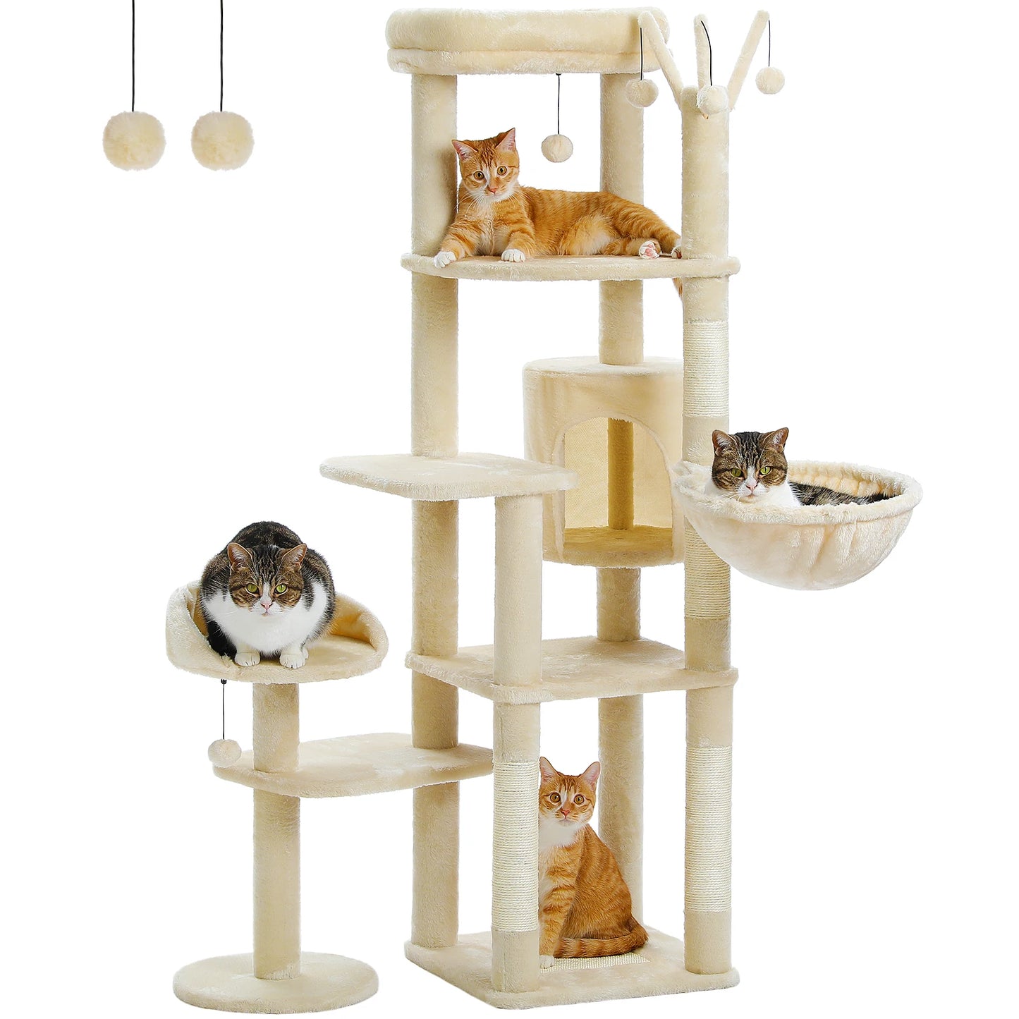 Multi Level Cat Tree With Scratching Post And Large Perches