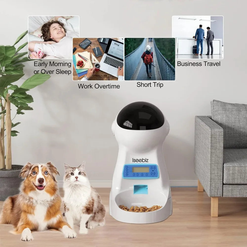 Automatic Cat Feeder Timed Portions Up To Four Meals 101 Oz