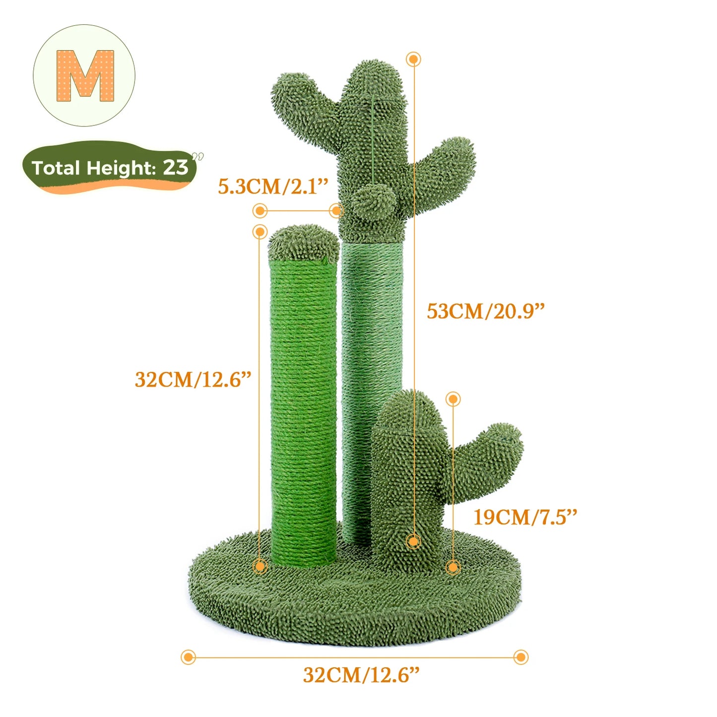 Cactus Cat Scratching Post With Natural Sisal Rope And Ball