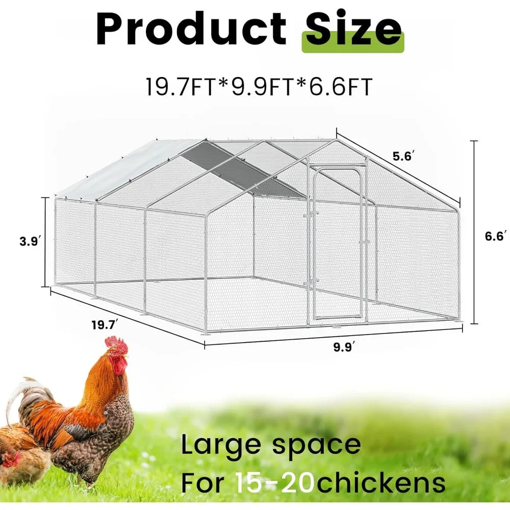 Walk In Spire Shaped Metal Chicken Coop Waterproof Cover