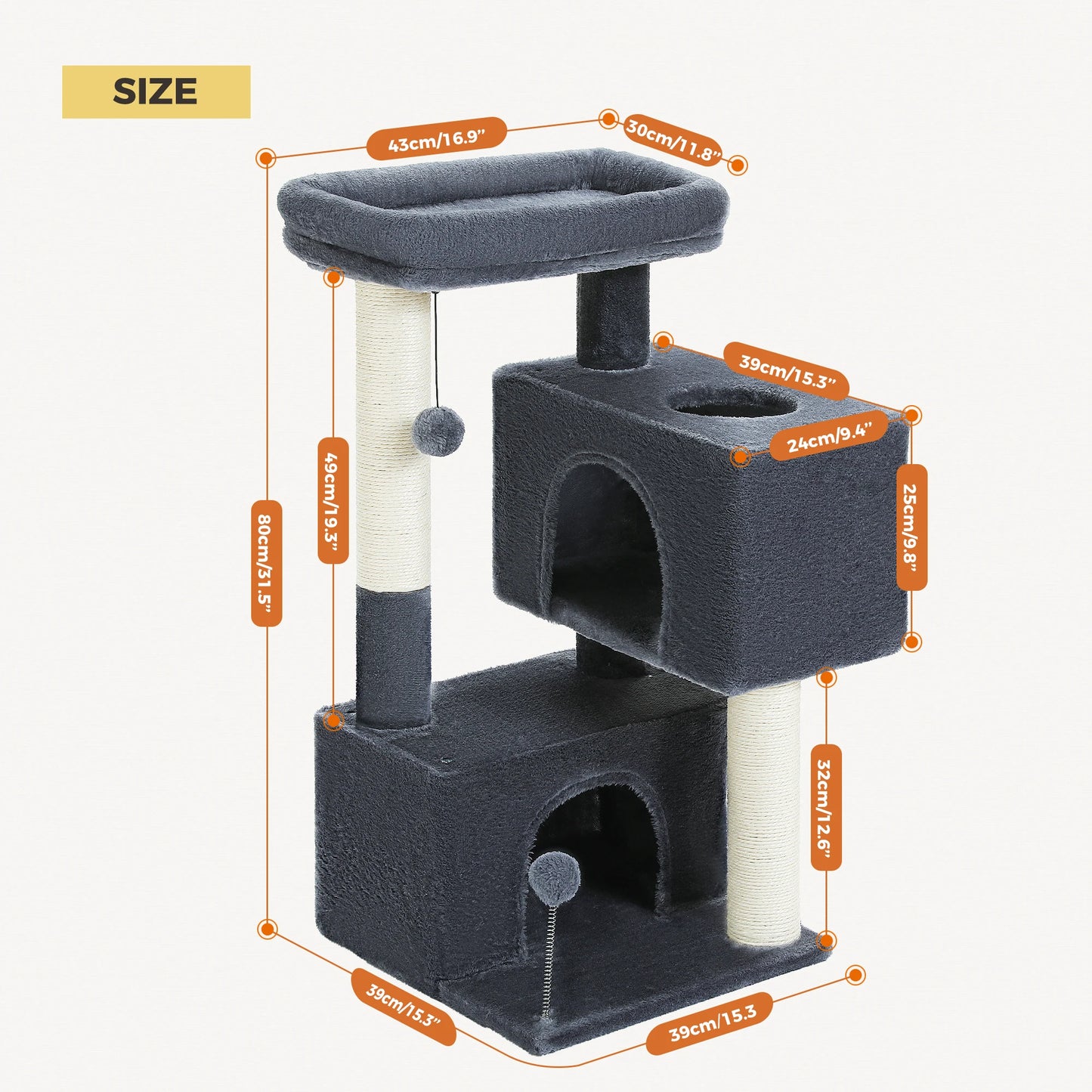 Large Cat Tree For Indoor Cats Multi Level Tower Condos