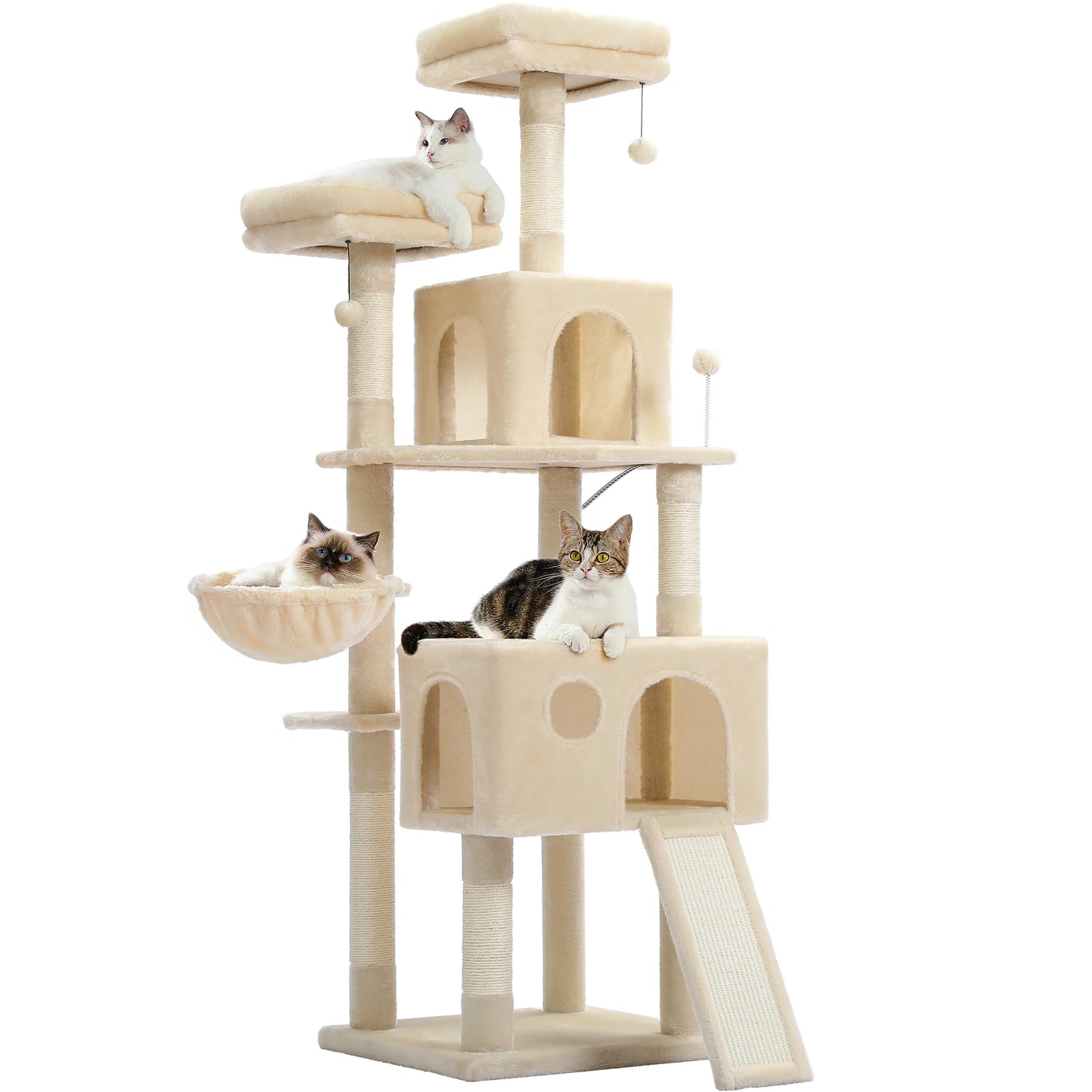 Multi Level Cat Tree Tower With Sisal Scratch Post Hammock