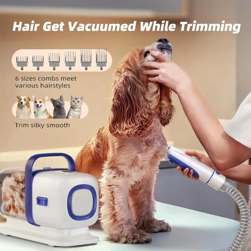 Dog Grooming Kit With Low Noise Vacuum And Shedding Brush