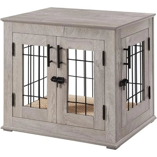 Furniture Style Dog Crate End Table With Double Doors