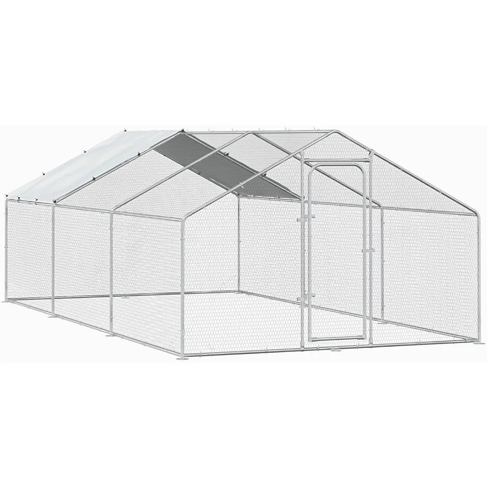 Walk In Spire Shaped Metal Chicken Coop Waterproof Cover