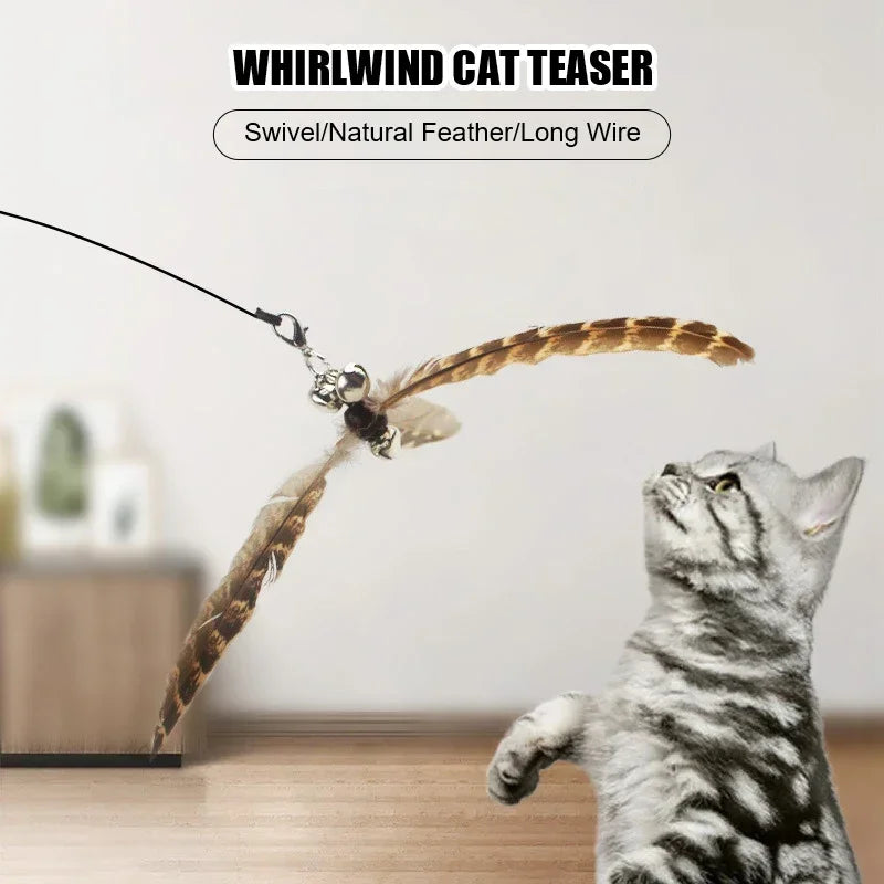 Pet Head Rod Wire Cat Toys Teaser Replaceable Head