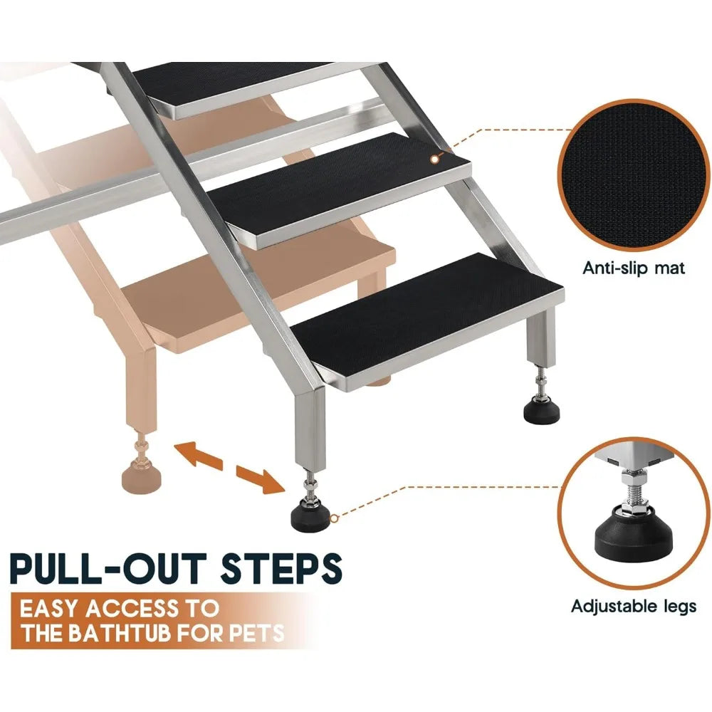 Albott 50 Inch Stainless Steel Dog Washing Station AntiSlip