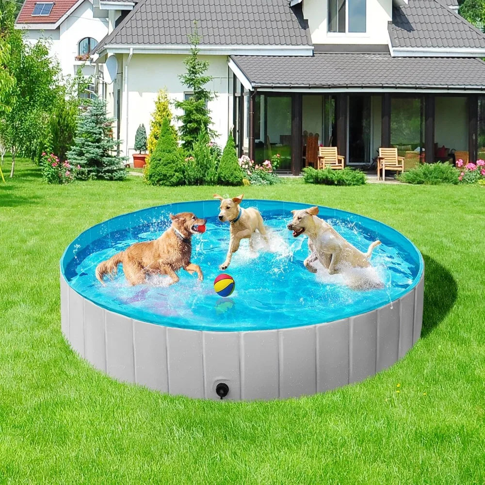 Foldable Dog Pool 71x12 Collapsible Portable Bath Tub