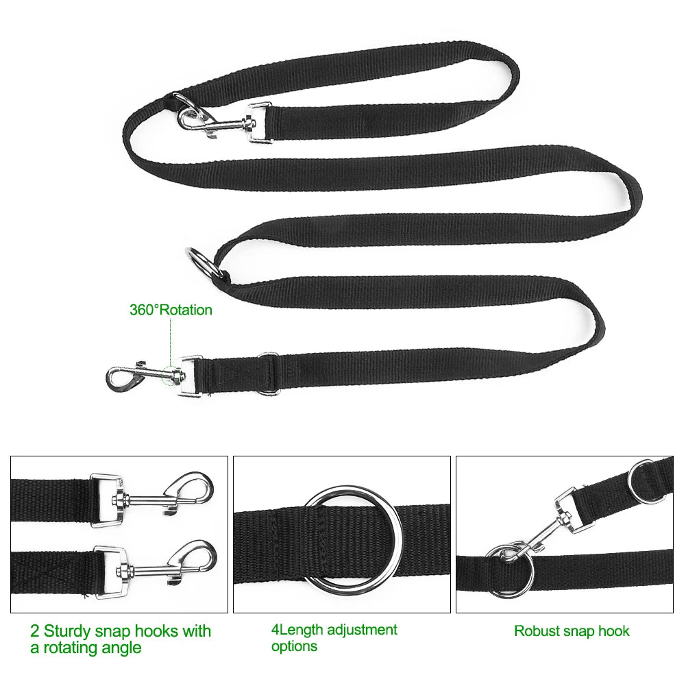 Adjustable Double Ended Police Style Dog Leash 6Ft Halti