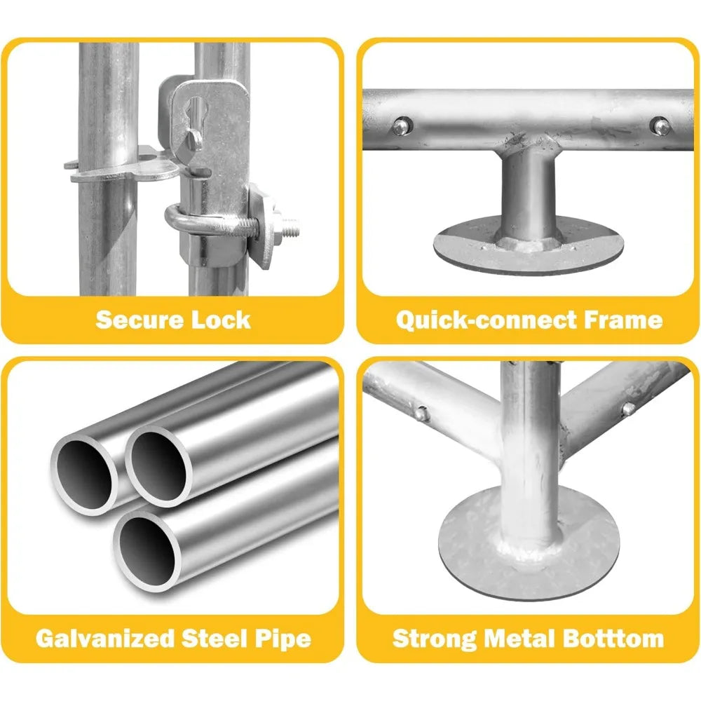 Large Metal Chicken Coop With Cover Outdoor Pet Pens