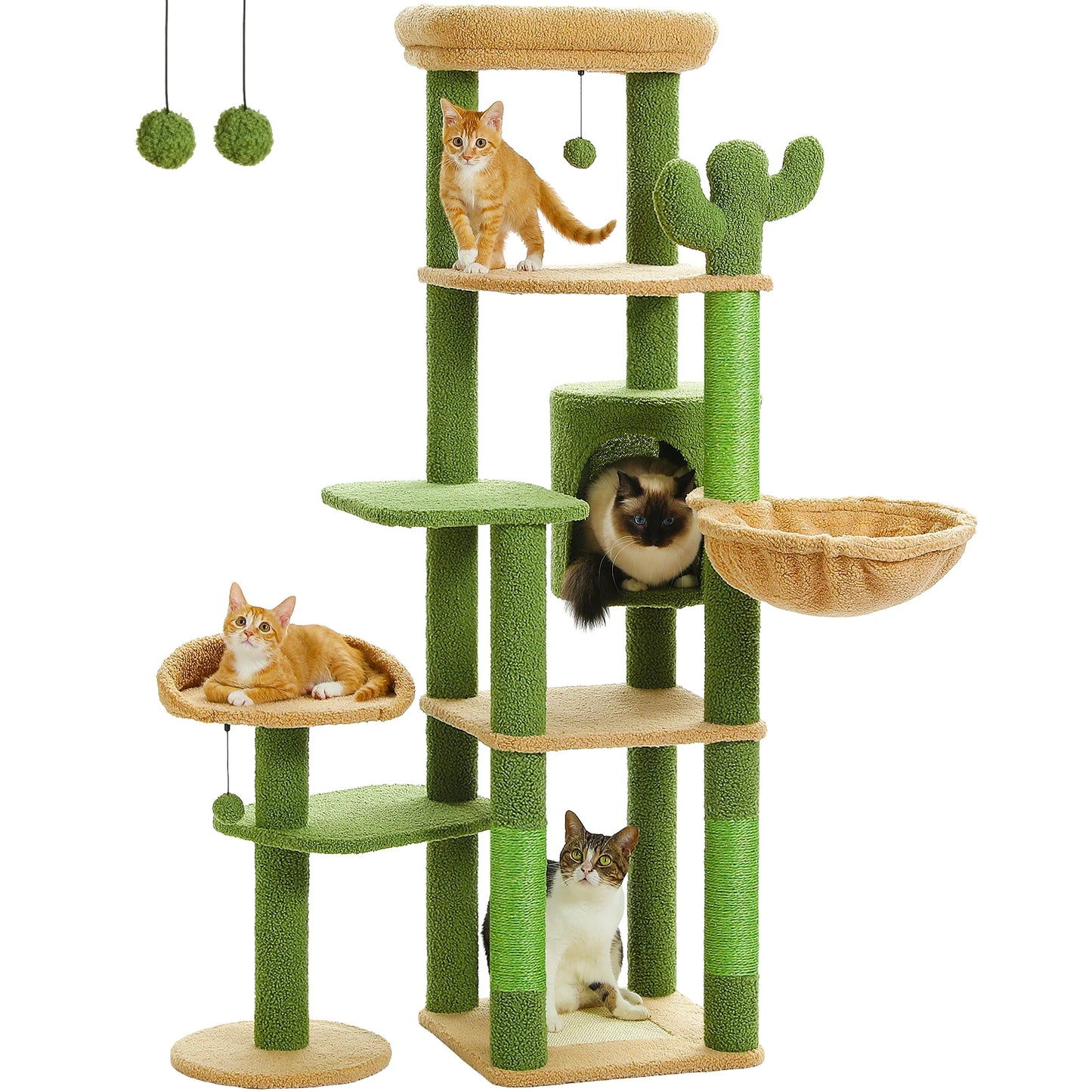 Multi Level Cat Tree With Scratching Post And Large Perches