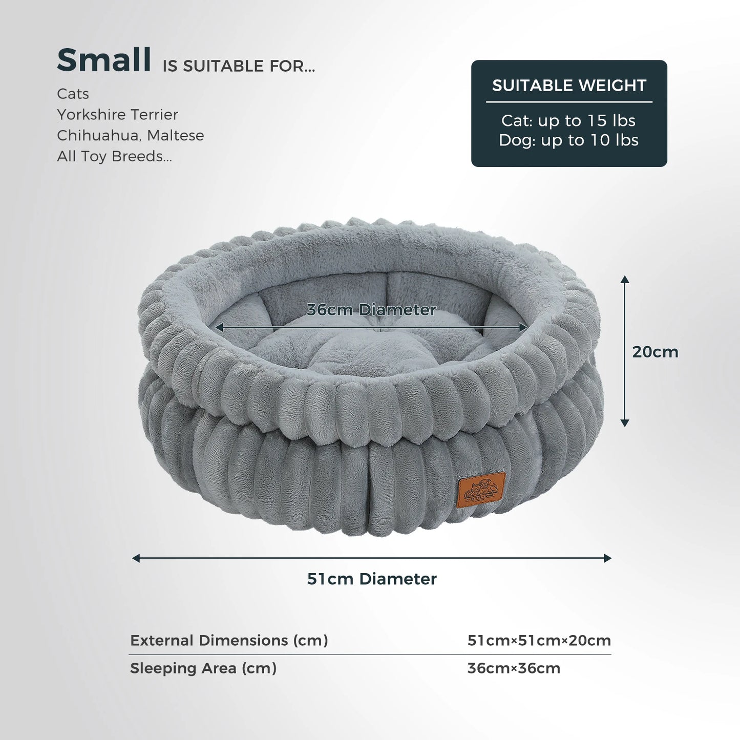 Cozy Round Pet Bed For Dogs And Cats With Anti Slip Bottom