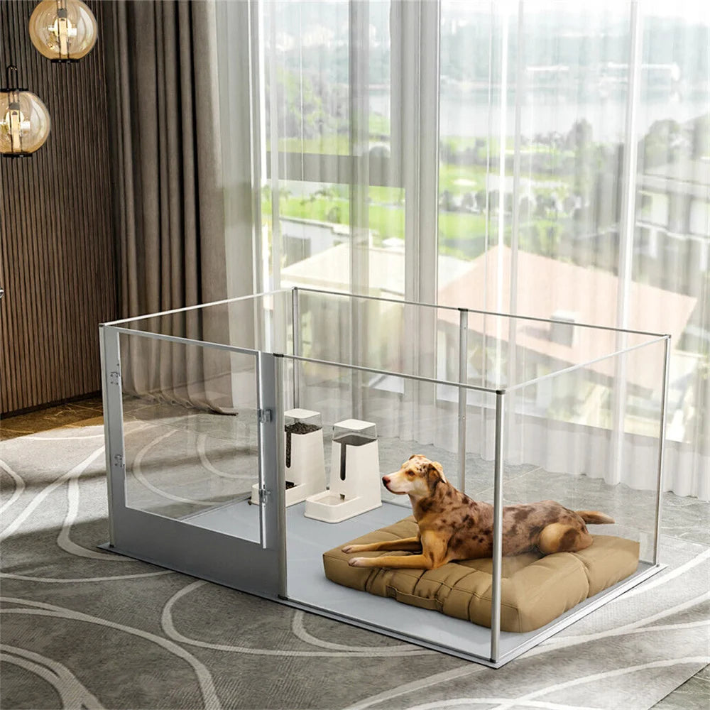 Heavy Duty Large Acrylic Dog Playpen With Waterproof Pad