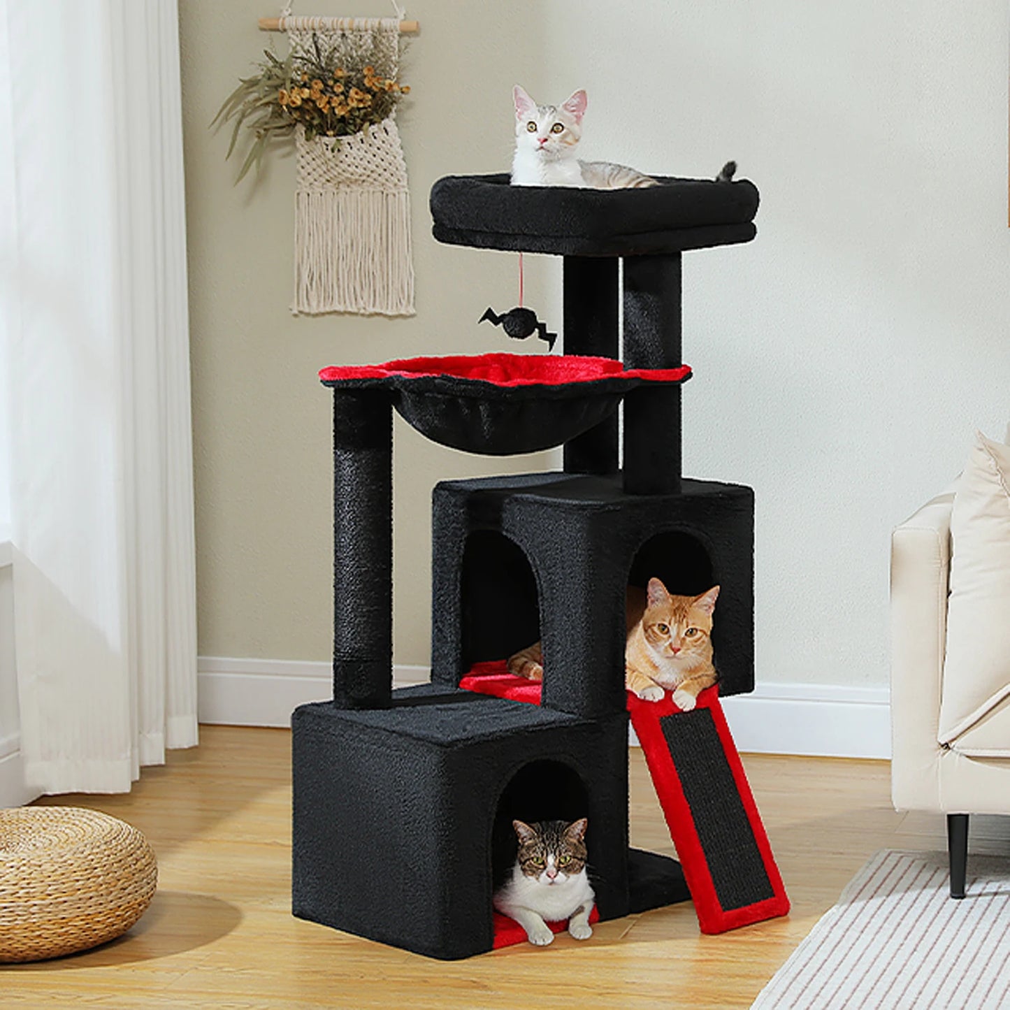 Large Cat Tree For Indoor Cats With Sisal Scratching Pad