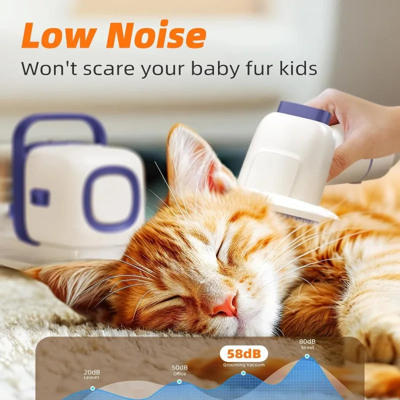 Dog Grooming Kit With Low Noise Vacuum And Shedding Brush