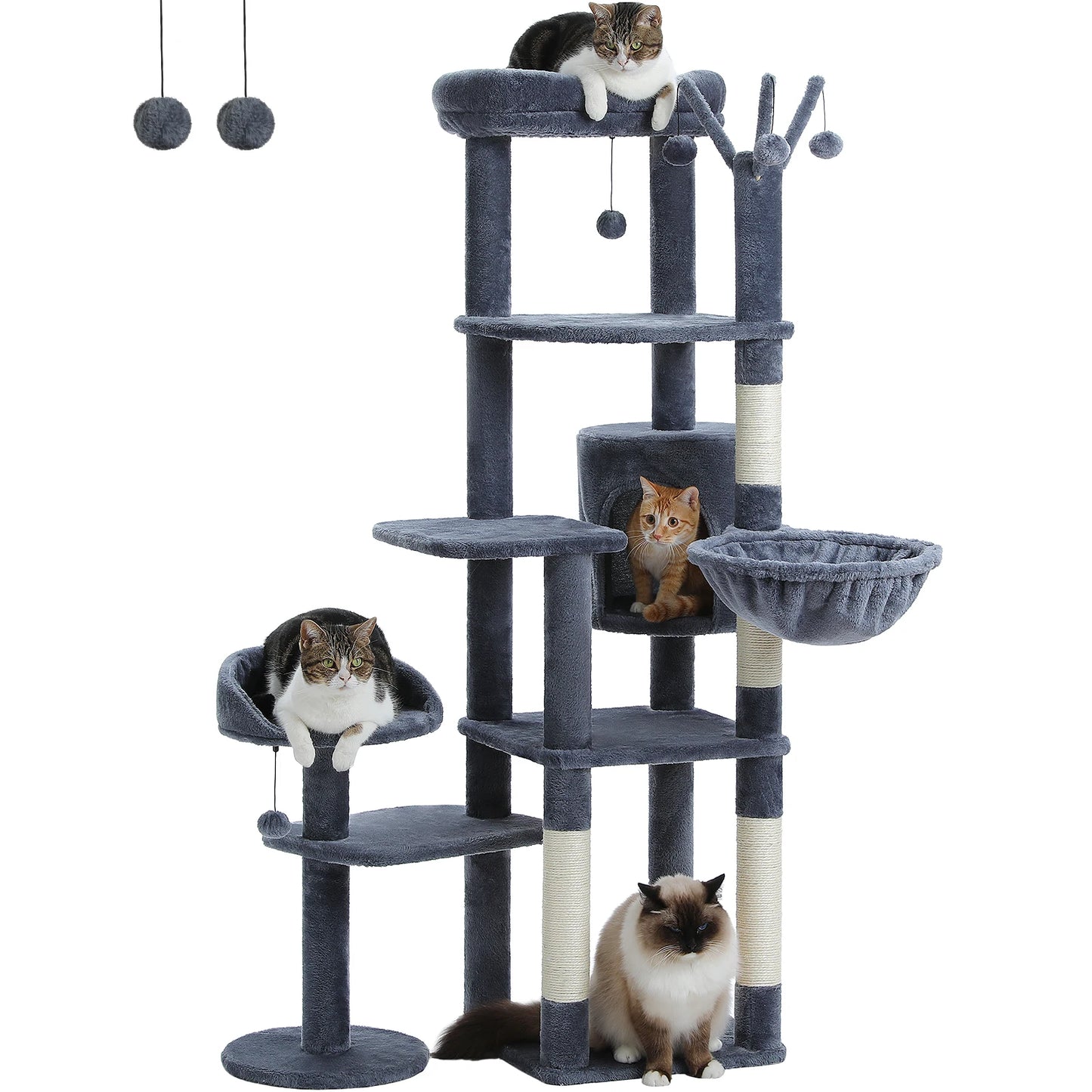 Multi Level Cat Tree With Scratching Post And Large Perches