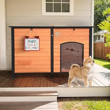 Outdoor Dog House With Iron Frame For Indoor Outdoor Use