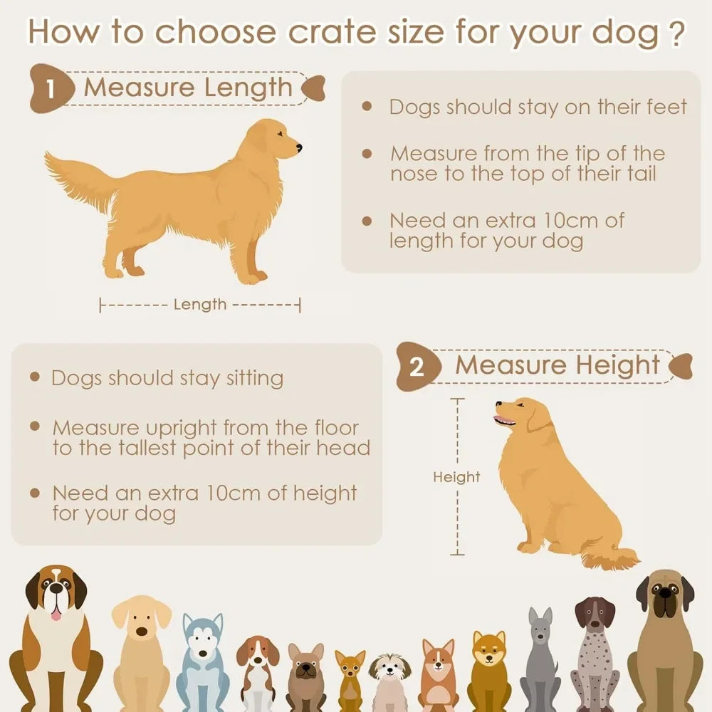 Large Wooden Dog Crate Table With Drawers And Storage