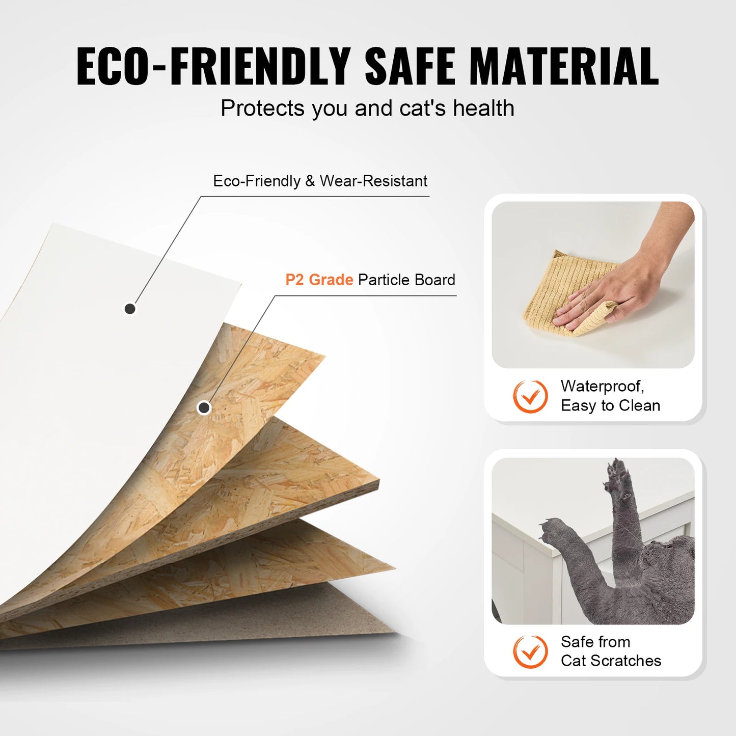 SucceBuy Cat Litter Box Enclosure for 2 Cats Cabinet