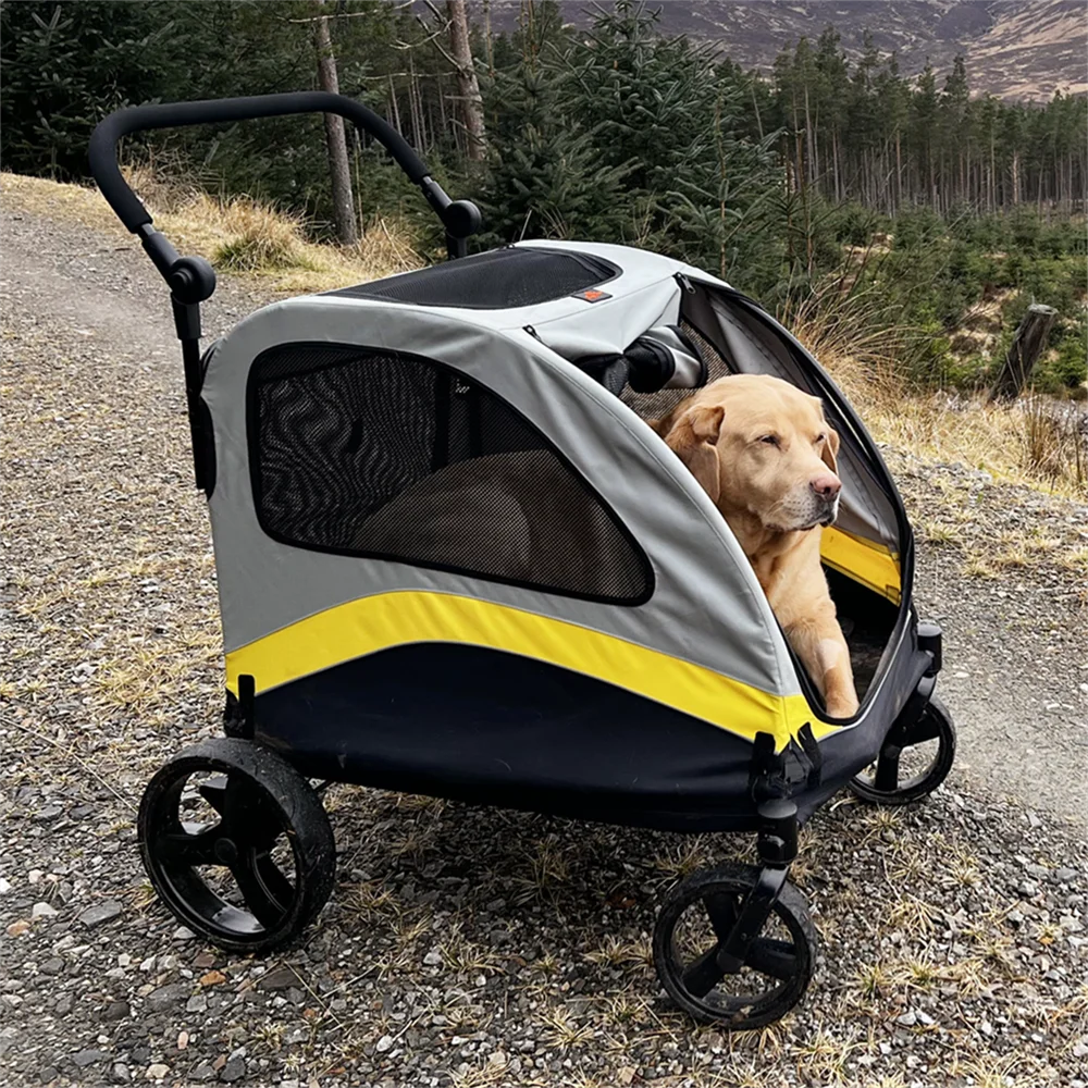 Premium Dog Stroller 4 Wheel Foldable Travel Cart For Dogs