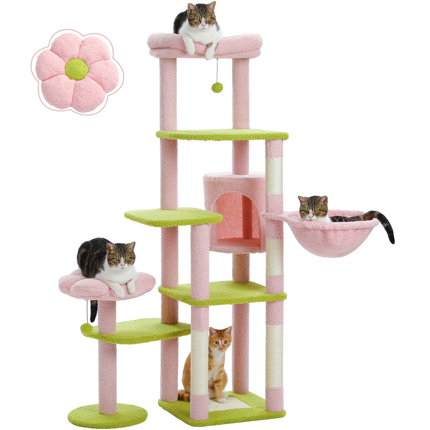 Multi Level Cat Tree With Scratching Post And Large Perches