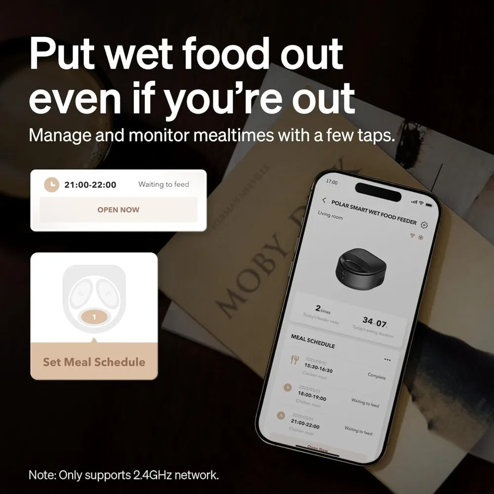 Automatic Cat Feeder With Stainless Steel Bowl Refrigerated