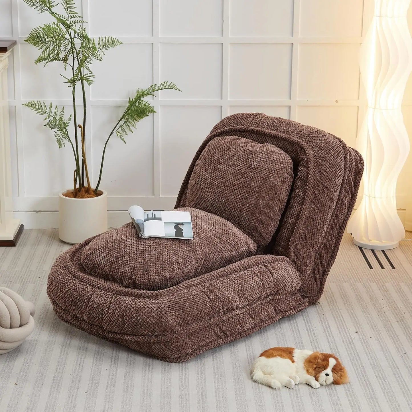 Folding Sofa Chair With 5 Adjustable Positions Floor Chair