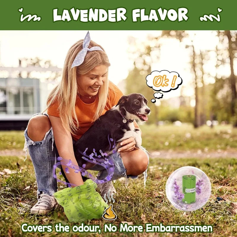 Dog Poop Bag Set With Dispenser Leash Clip Thick Waste Bags