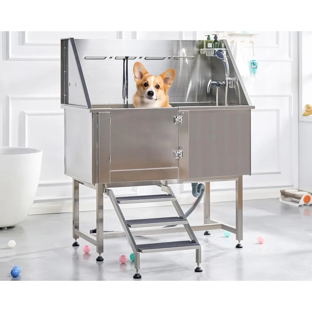 Albott 50 Inch Stainless Steel Dog Washing Station AntiSlip