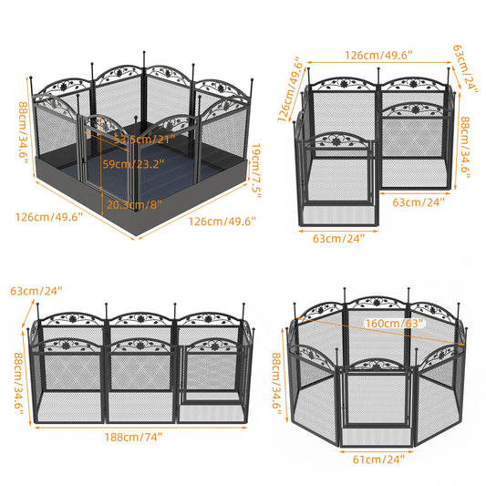 Heavy Duty 8 Panel Dog Playpen for Indoor Outdoor Use