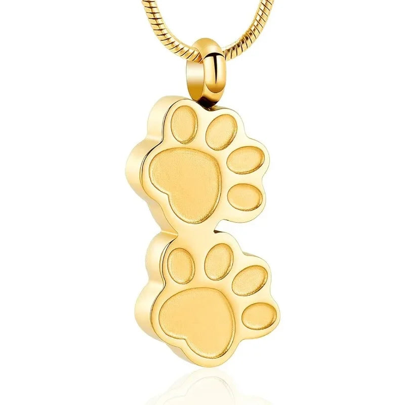 Pet Ashes Necklace Claw Print Commemorative Pendant Box