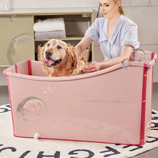 Foldable Dog Bathtub for Large Dogs 48.4 Gal Portable Wash